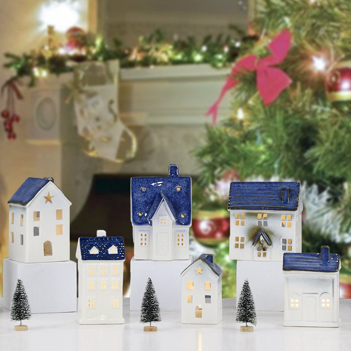 Ceramic House-Shaped Decorative Lantern Kalsten