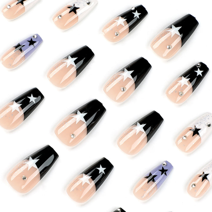 Artful Nail Extensions with Star Motif Kalsten