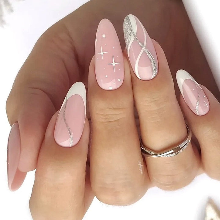 Nail art set with elegant geometric accents Kalsten
