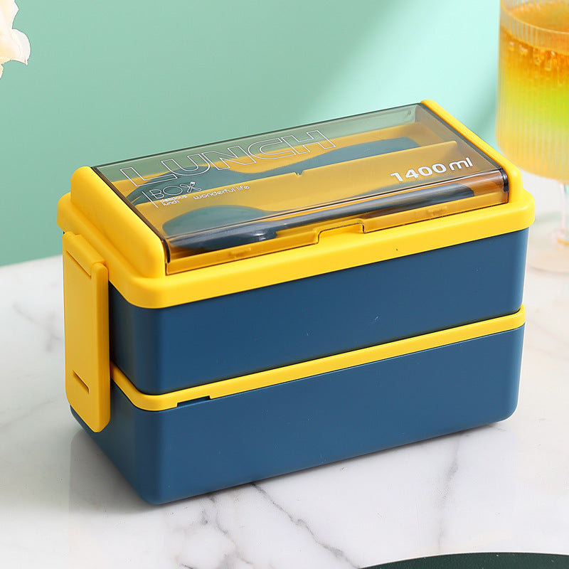 Multifunctional Food Storage Lunch Box with Built-In Utensil Set