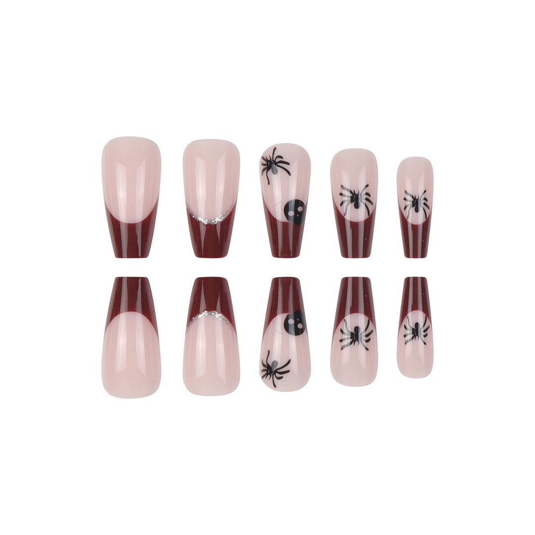 Artistic Halloween-Themed Stiletto Press-On Nails Kalsten