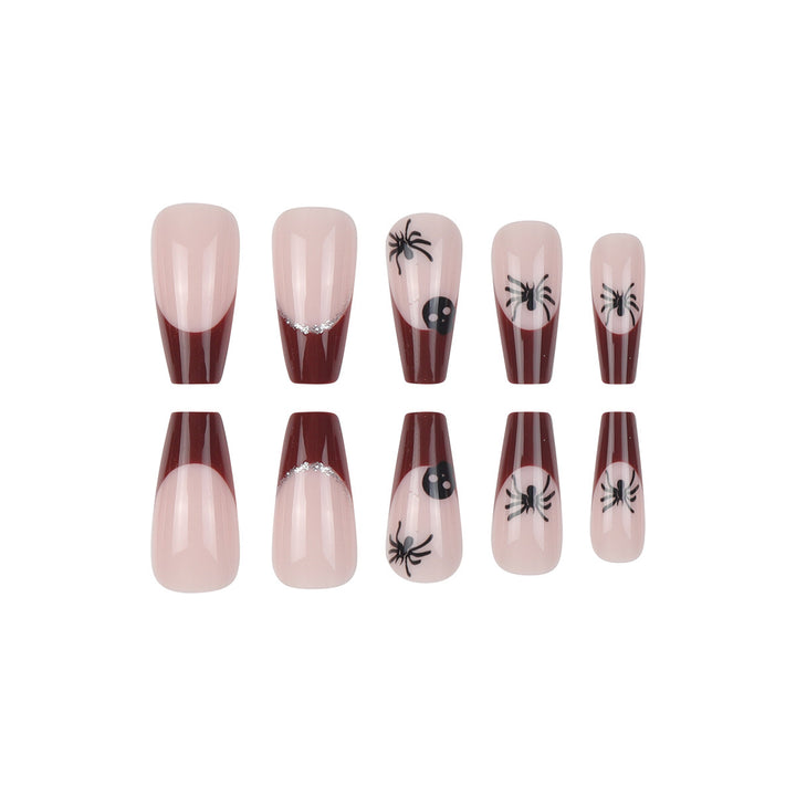 Artistic Halloween-Themed Stiletto Press-On Nails Kalsten