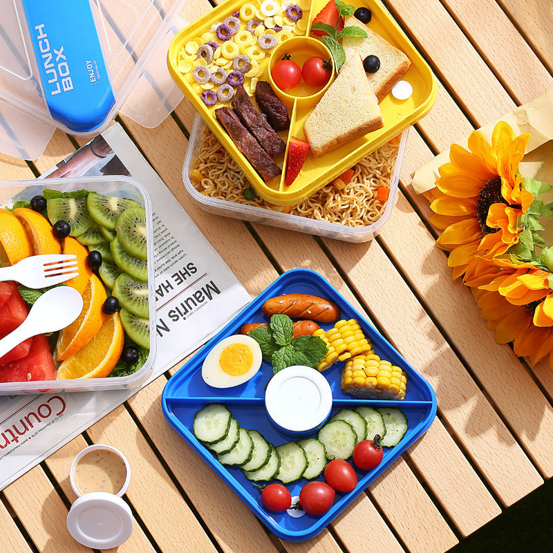 Versatile Multi-Compartment Lunch Box with Leak-Resistant Design