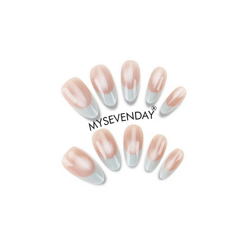 Elegant Press-On Nail Set with French Tip Design Kalsten