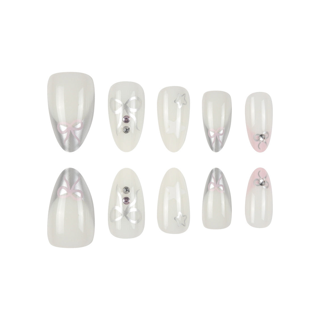 Decorative Stiletto Press-On Nails with 3D Accents Kalsten