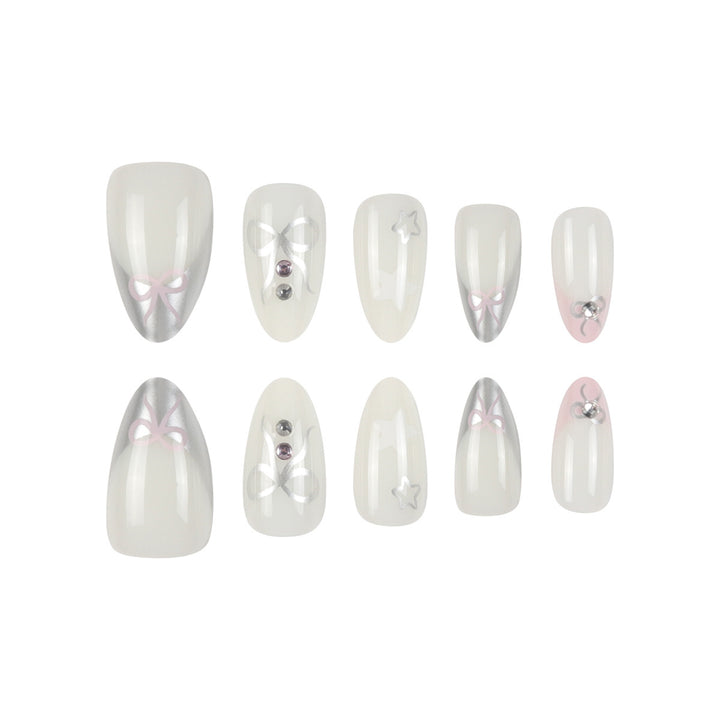 Decorative Stiletto Press-On Nails with 3D Accents Kalsten