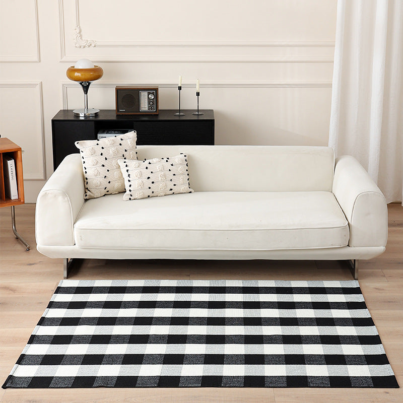 Striped Flat-Woven Cotton Rug in Kilim Style Kalsten