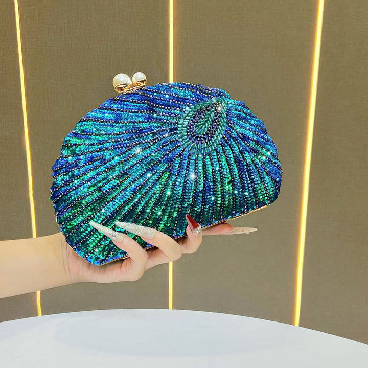 Beaded Shell-Shaped Evening Clutch