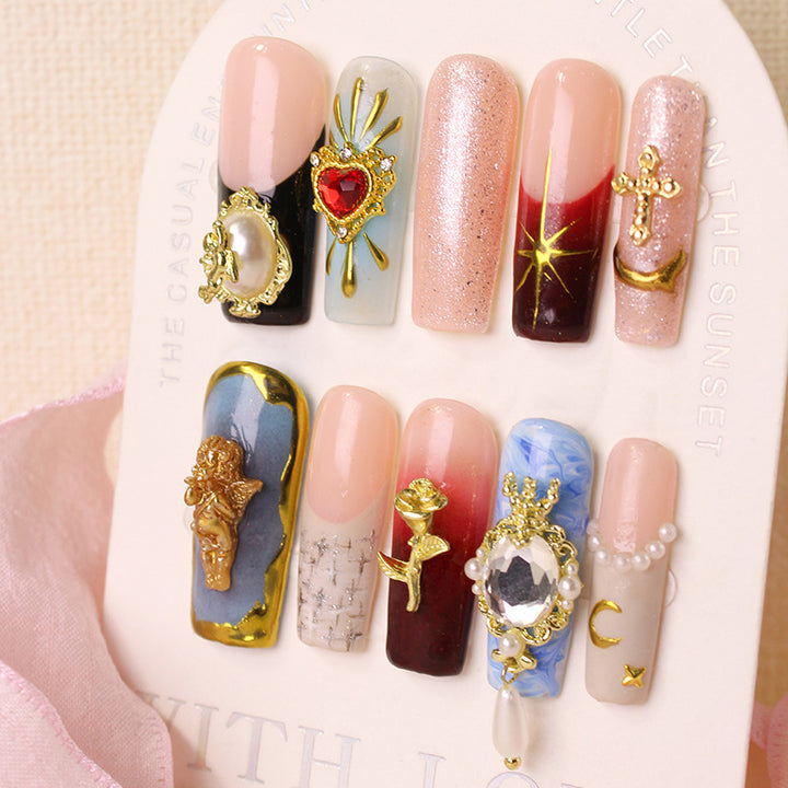 Acrylic nails with luxurious embellishments Kalsten