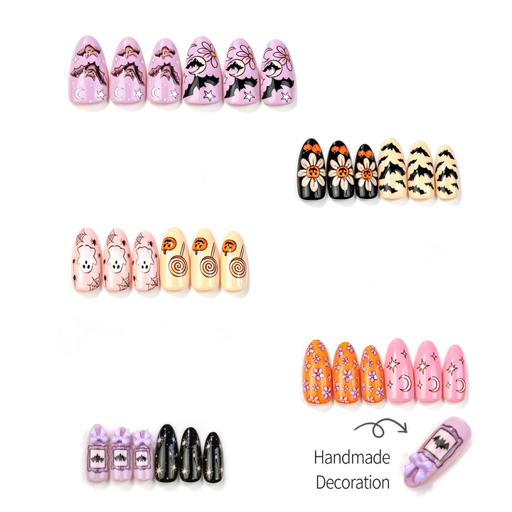 Halloween-Themed Artistic Press-On Nail Set