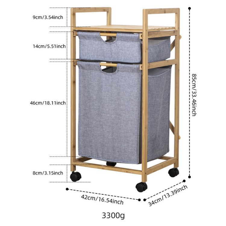 Laundry basket with bamboo frame and fabric insert Kalsten