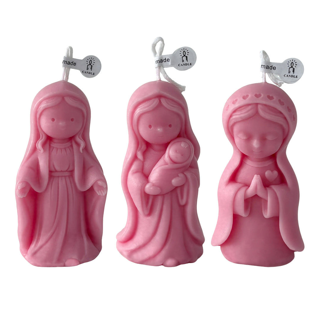 Sculptural Virgin Mary Candle Holder