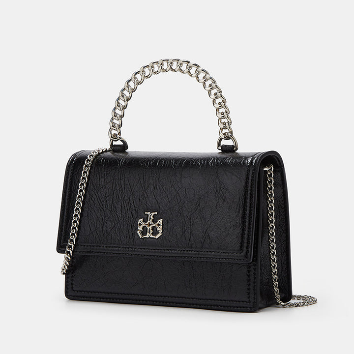 Elegant Leather Shoulder Bag with Chain Strap