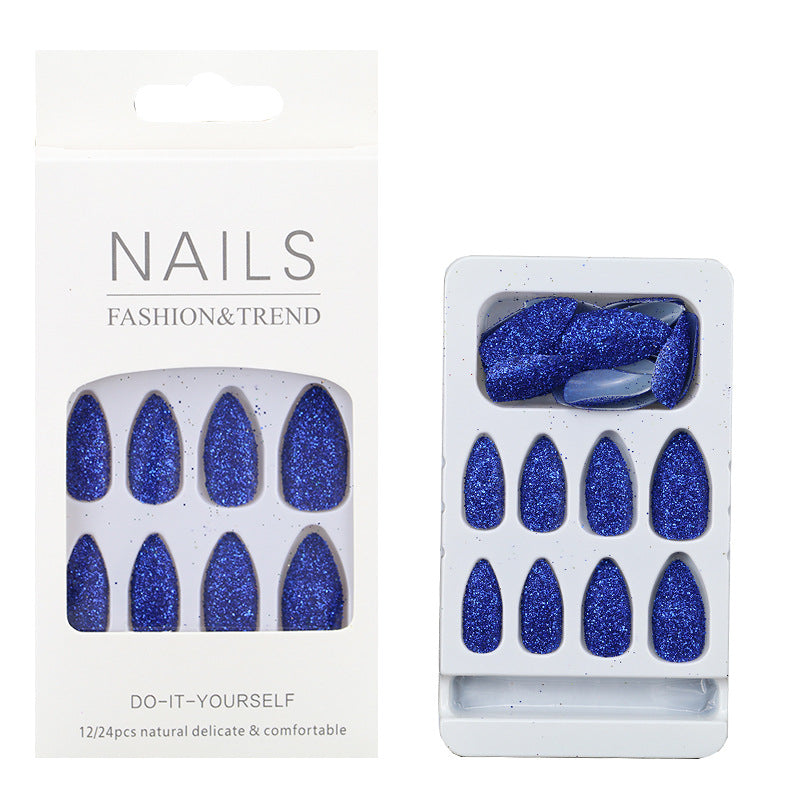 Glittering Almond-Shaped Press-On Nail Tips Kalsten
