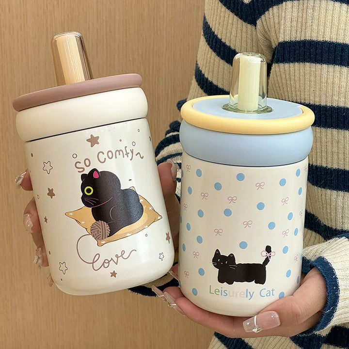 Women's water bottle with innovative silicone cap and playful design Kalsten
