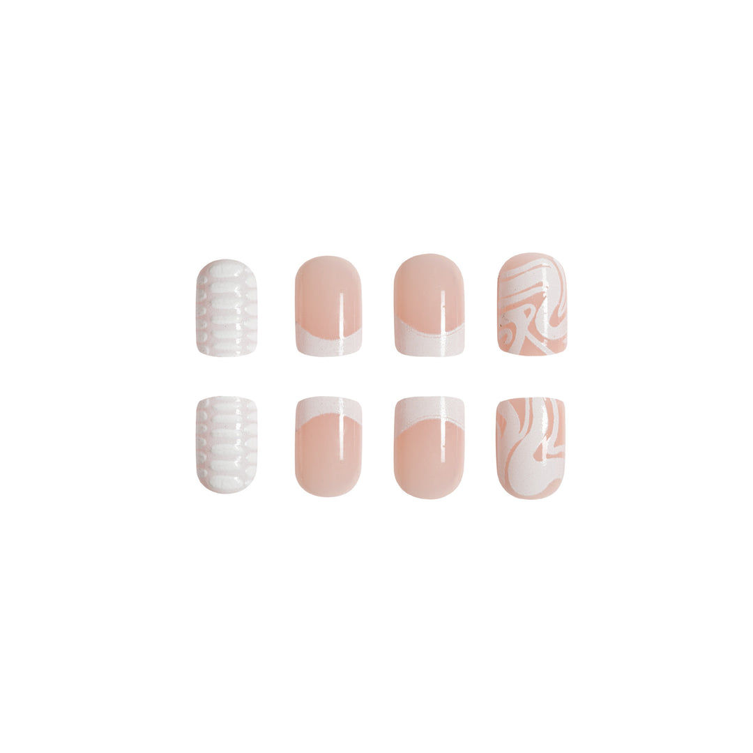 Artistic Acrylic Nail Extensions with Marble Design Kalsten