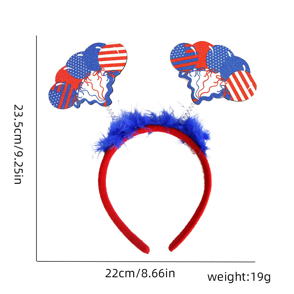 Unisex nan patriotic star antenna headband with ribbon streamers Kalsten
