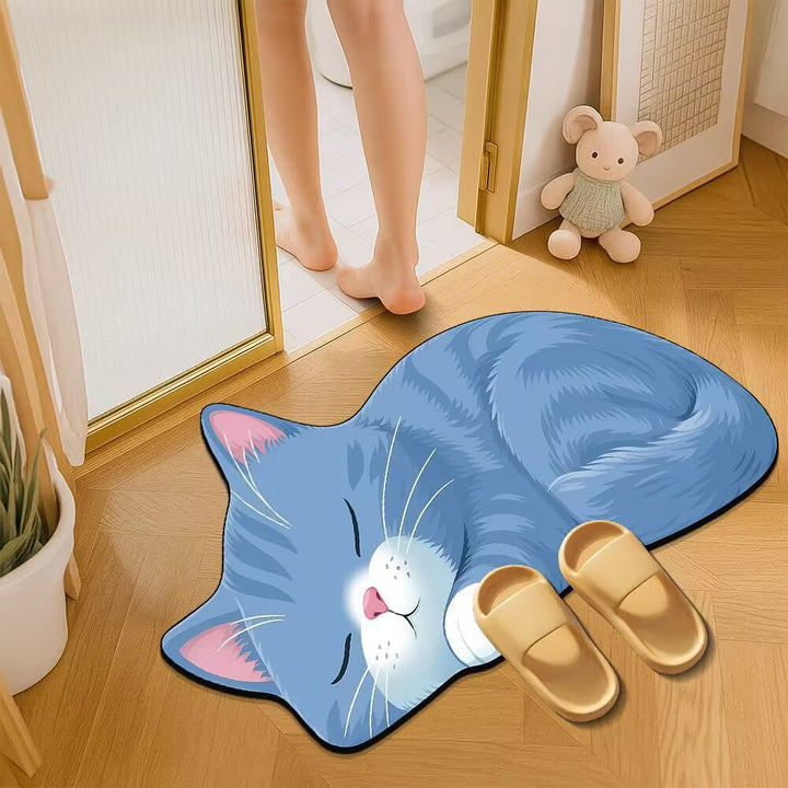 Cat-Themed Plush Bath Mat Kalsten