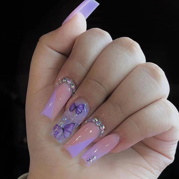 Decorative Butterfly Acrylic Nail Enhancements Kalsten