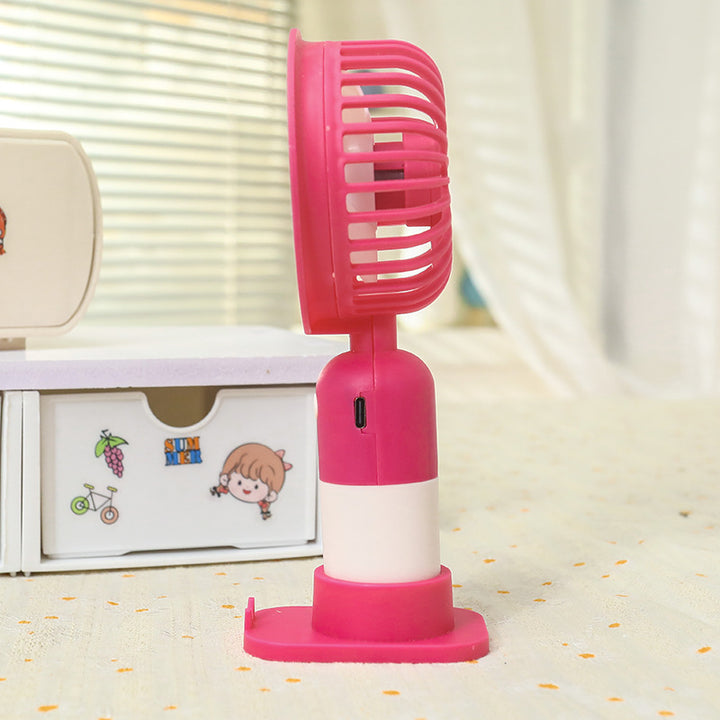 Women portable mini hand fan with USB connection and ergonomic design Kalsten