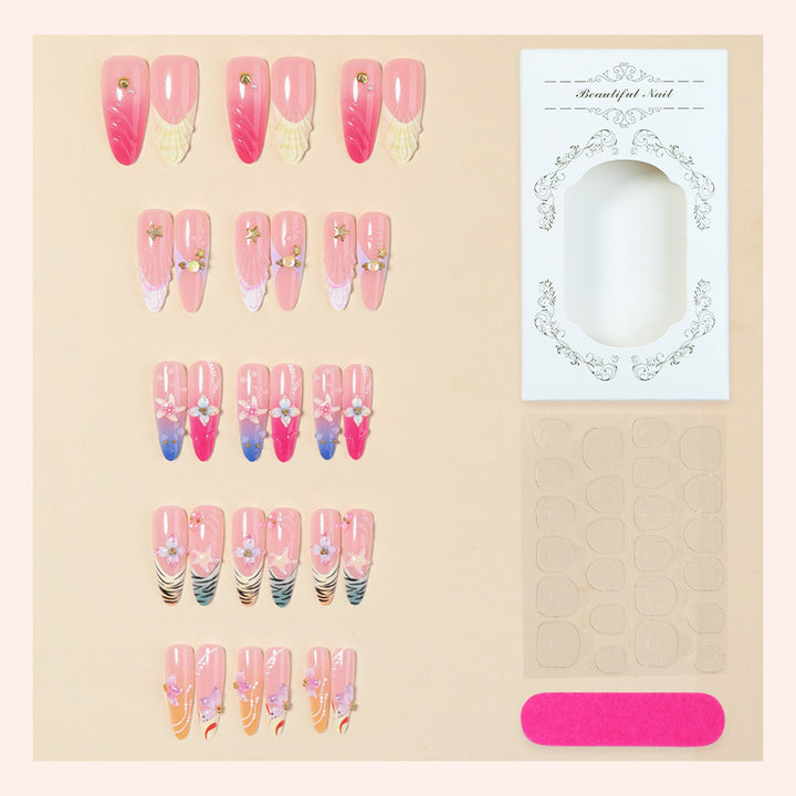 Art nail set with floral and glamorous designs Kalsten