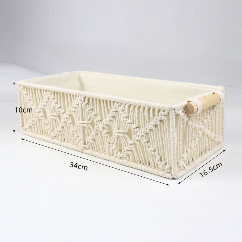 Storage basket with macrame pattern Kalsten