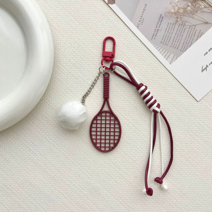 Tennis Racket and Fur Ball Keychain Kalsten