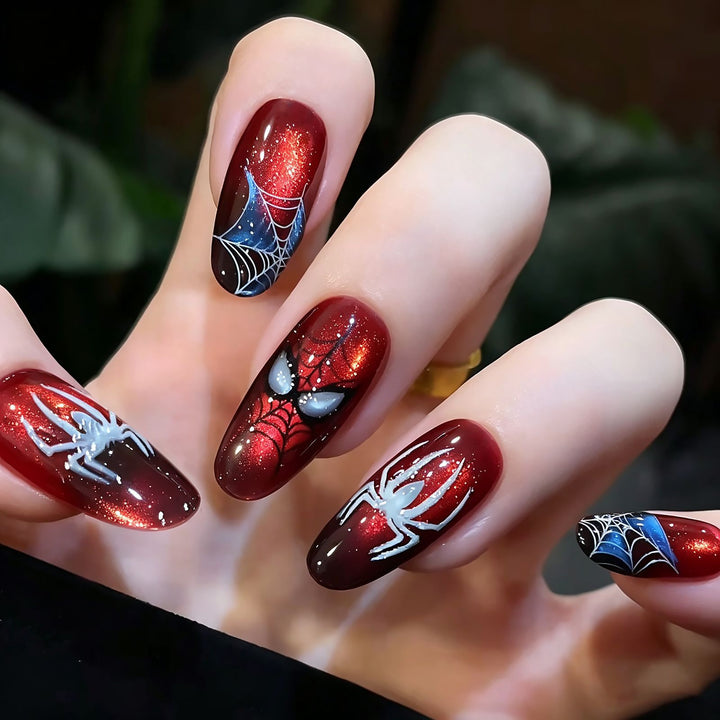 Thematic Spider-Man Inspired Press-On Nail Art Set Kalsten