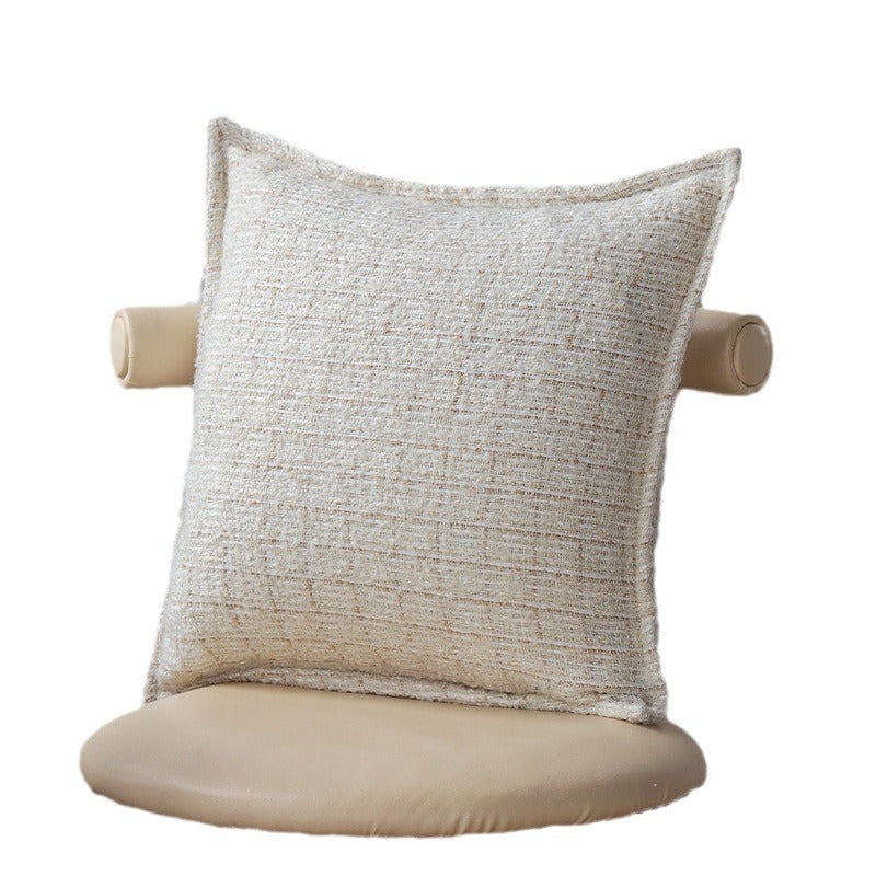 Square cushion cover made of textured bouclé blend with decorative piped seam Kalsten