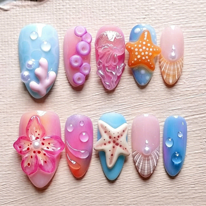 Nail art set with maritime and creative designs Kalsten