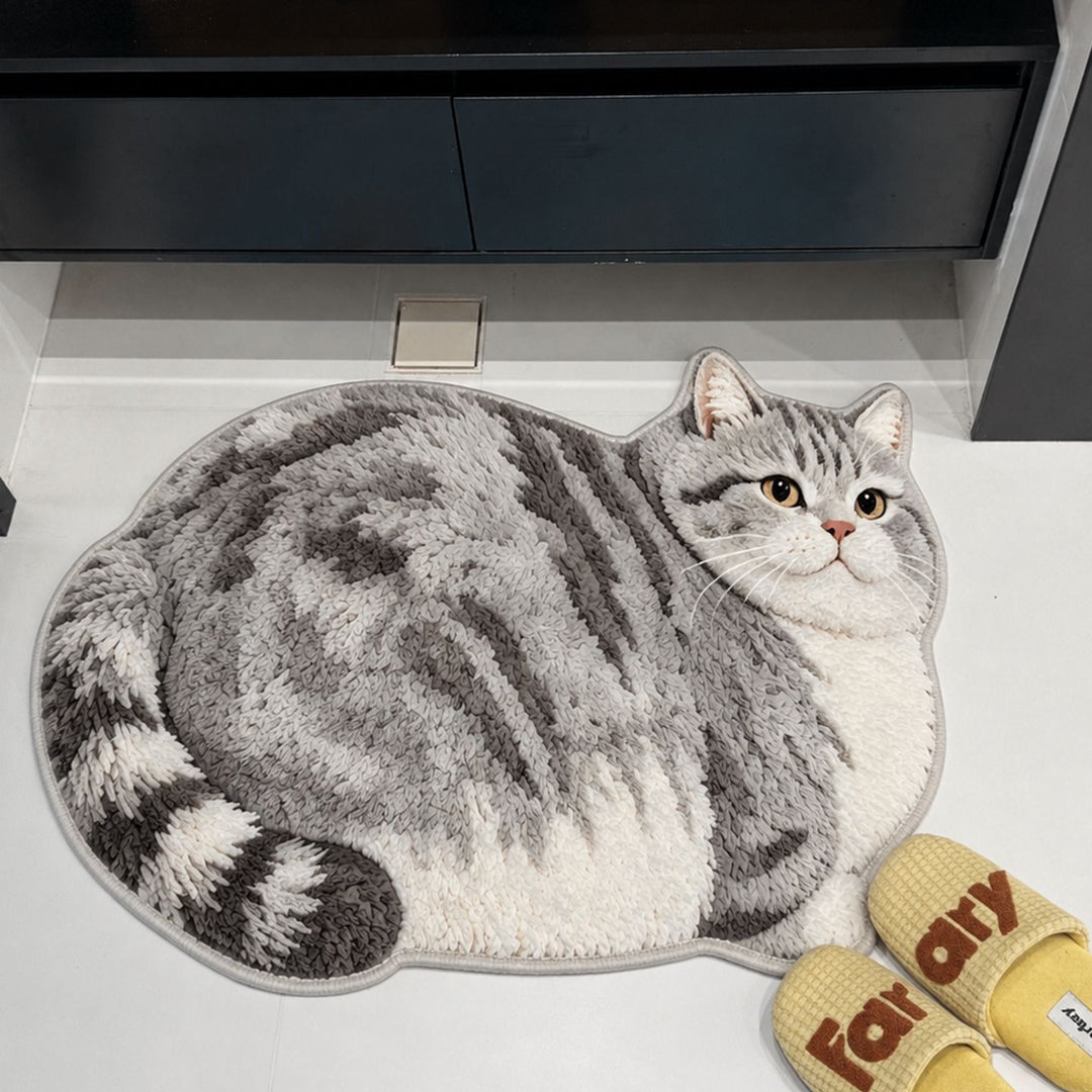 Cat-Themed Plush Area Rug