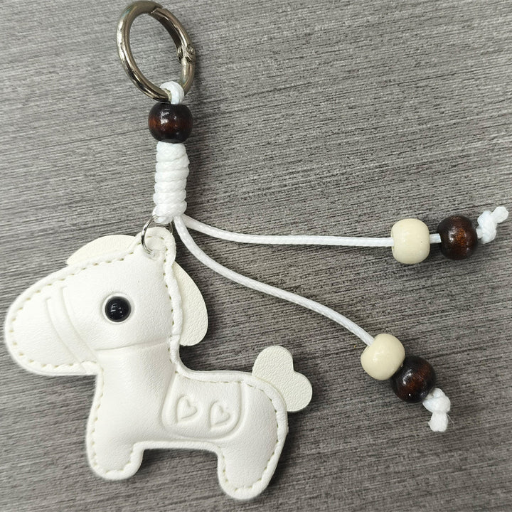 Playful Horse Shaped Leather Keychain Kalsten