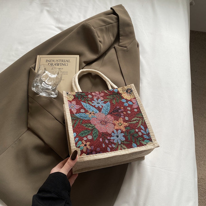 Floral Embellished Mini Tote Bag