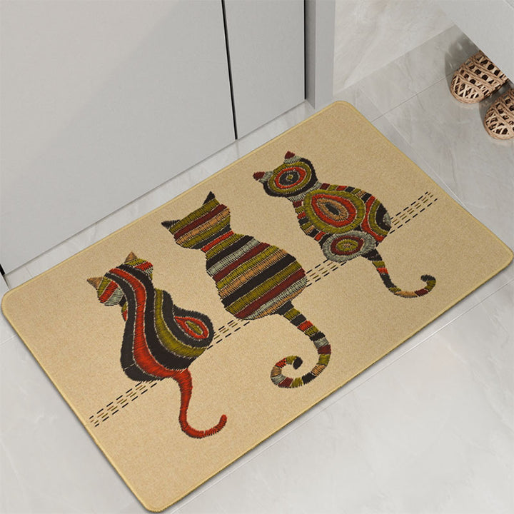 Decorative Cat-Themed Bath Mat Kalsten