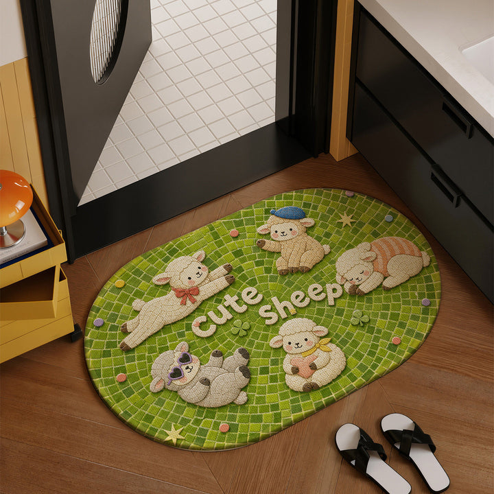 Playful Cat-Themed Decorative Bath Rug