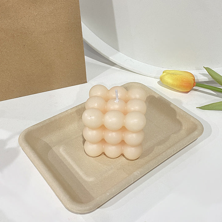 Bubble Cube Sculptural Decorative Soy Candle