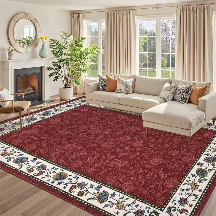 Vintage Floral Pattern Area Rug Kalsten