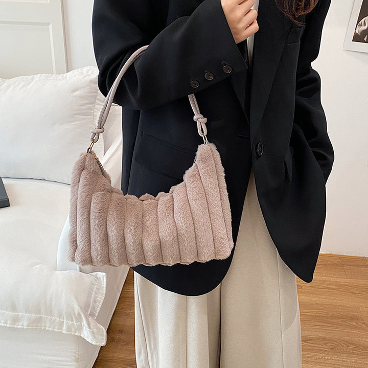 Luxurious Faux Fur Hobo Bag Kalsten