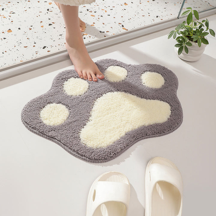 Paw Print Shaped Plush Bath Mat Kalsten