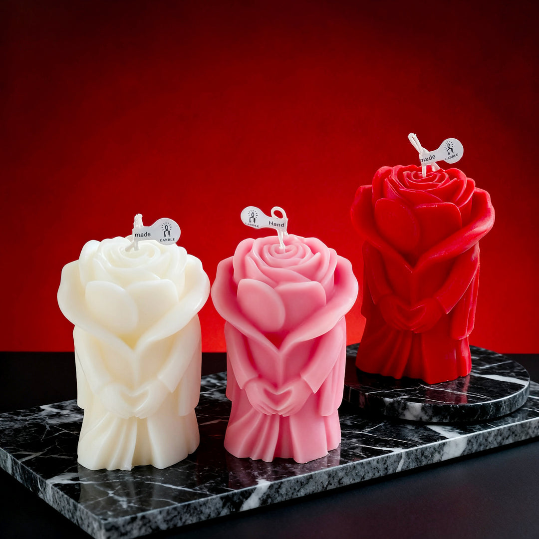 Romantic Embrace Rose Candle
