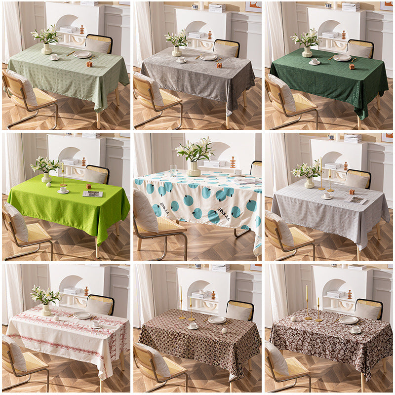 Rectangular tablecloth with jacquard-like structure, water-repellent surface and easy-care fabric Kalsten