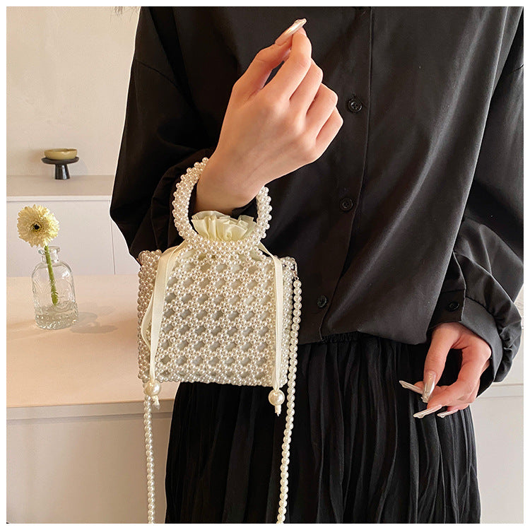 Elegant Pearl-Embellished Handbag
