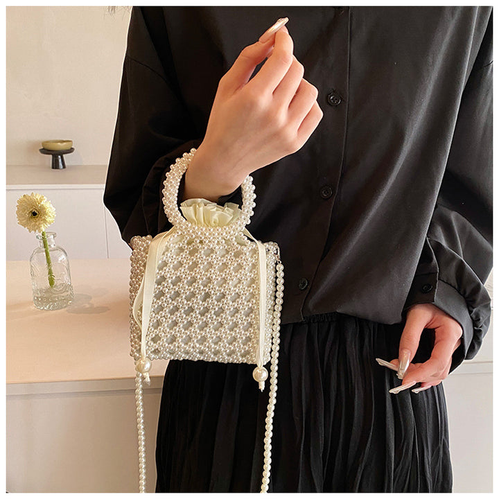 Elegant Pearl-Embellished Handbag