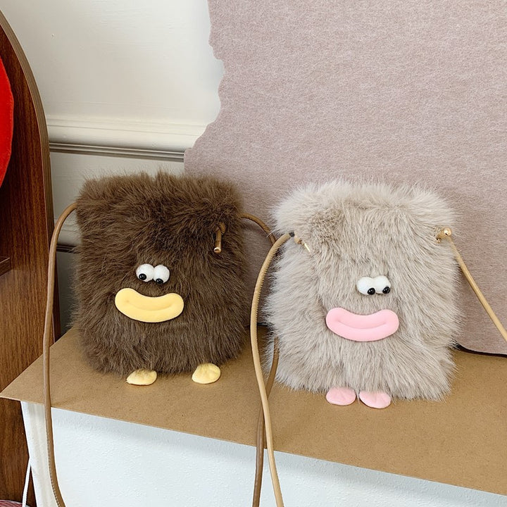 Plush shoulder bag with unique character design Kalsten