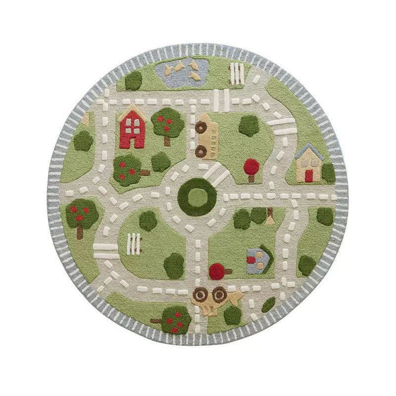 Playful Pirate-Themed Round Area Rug