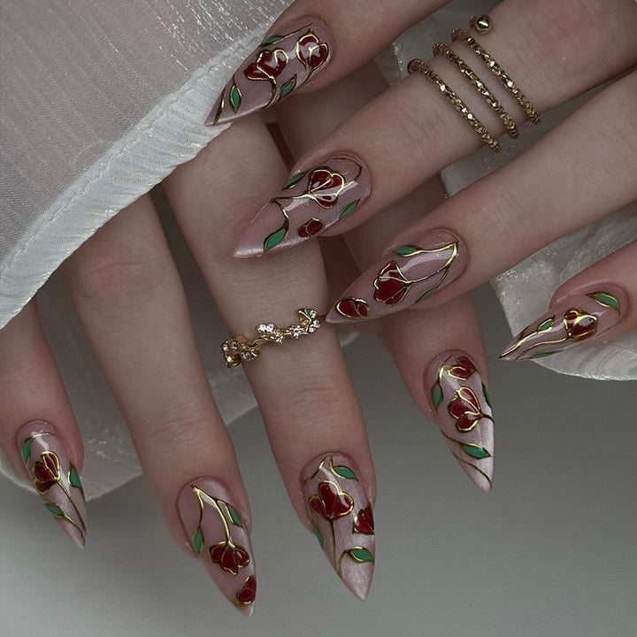 Elegant Heart-Designed Press-On Nail Tips Kalsten