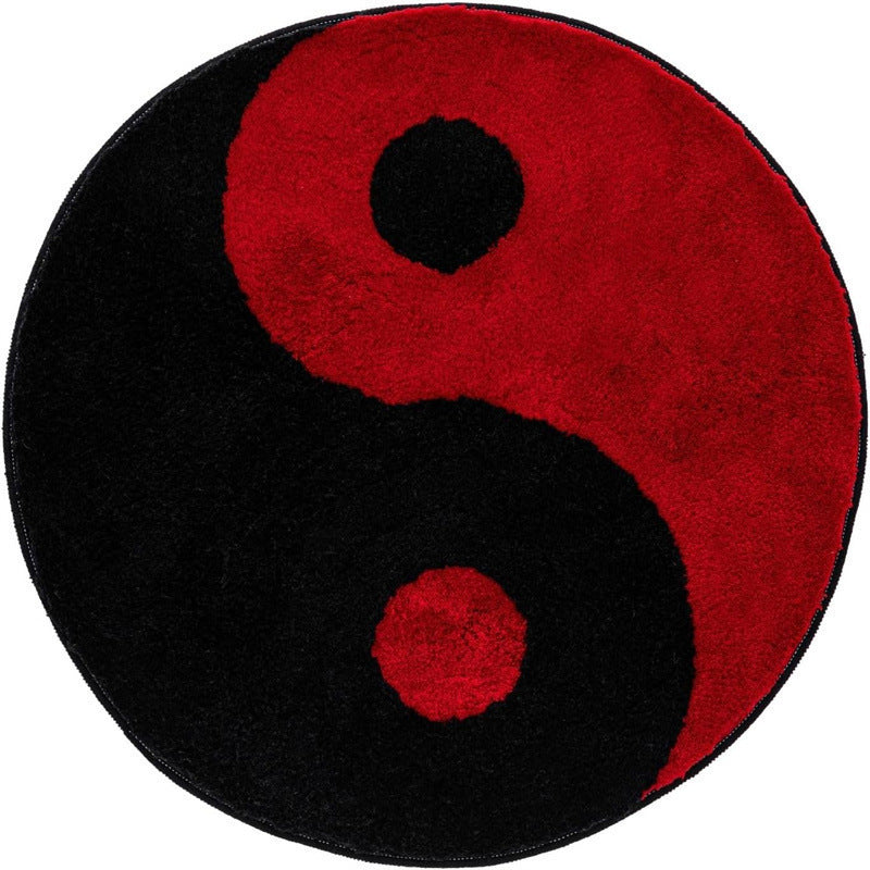 Playful Round Pool-Themed Rug