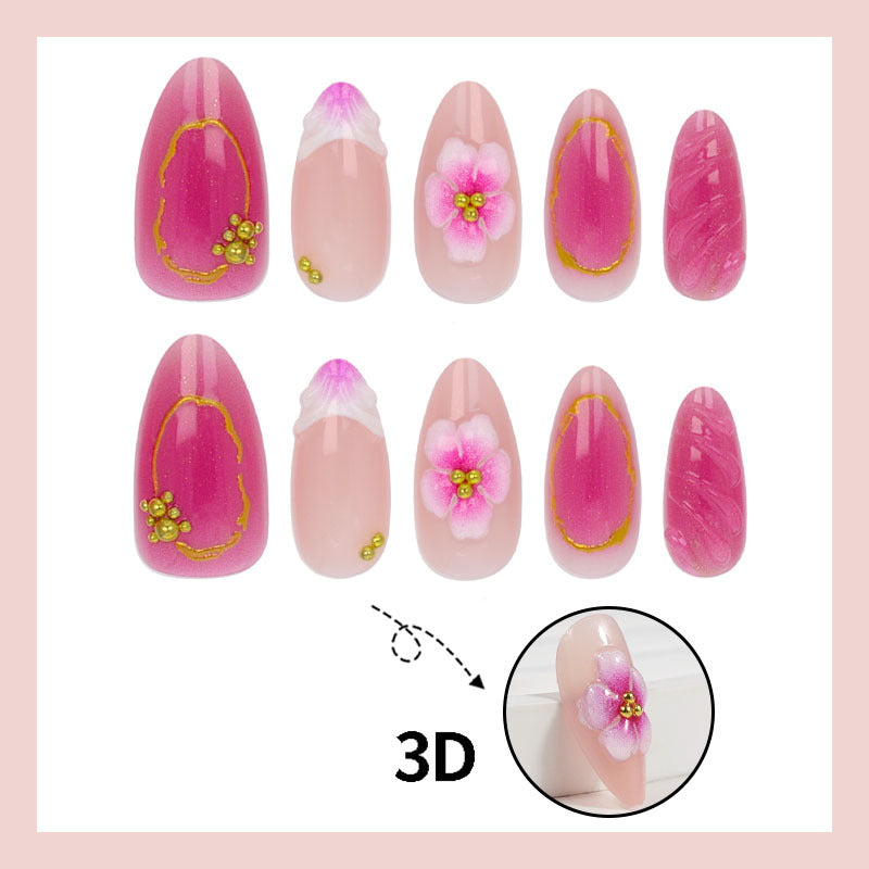 Artificial nail set with floral accents and luxurious details Kalsten