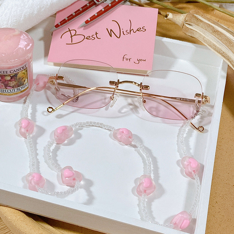 Fashionable glasses strap with heart pendants Kalsten