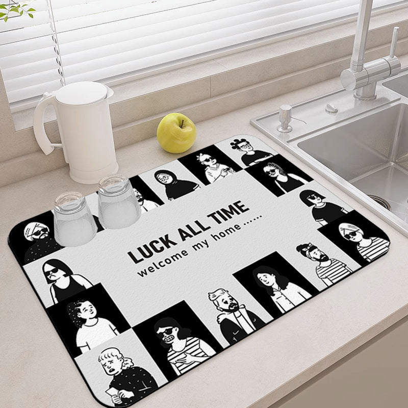Cute Panda-Themed Kitchen Welcome Mat